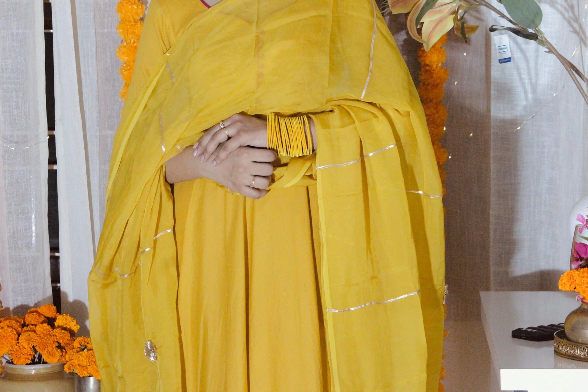 Haldi Anarkali Suit Set Patakha